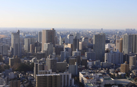 High-rise condominium buildings around JR Kawaguchi Station in Saitama Prefecture, north of Tokyo, in February 2024