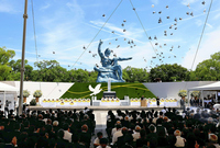 The Nagasaki peace memorial ceremony held on Aug. 9 last year