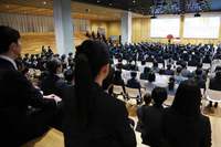 An entrance ceremony held in Tokyo on March 4 by a major company