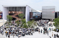 Visitors flock to the World Exposition in Osaka, western Japan, on Friday.