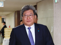 Japanese House of Representatives lawmaker Koichi Hagiuda at the ruling Liberal Democratic Party's headquarters in Tokyo on May 14