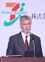 Seven & i CEO Dacus speaks at a press conference in Tokyo on Wednesday.